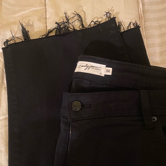 Carly Jean Los Angeles Denim - Carlyjean LA sz 3x black jeans wide leg raw